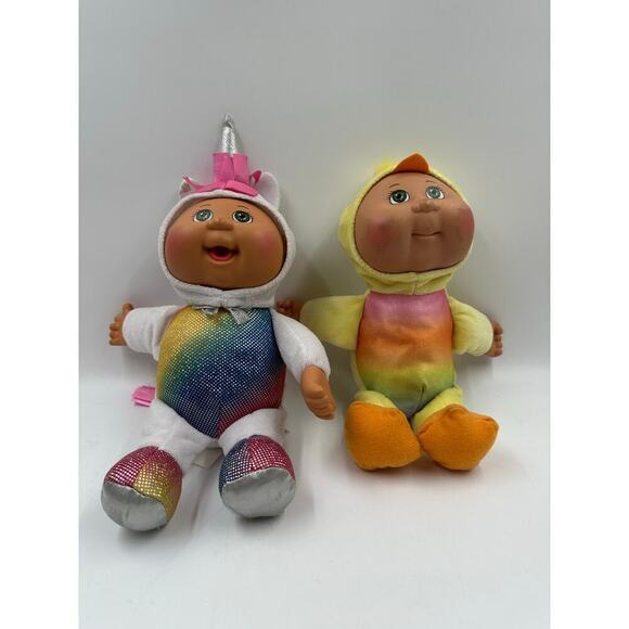 Cabbage Patch Other - Cabbage Patch Cuties Fantasy Friends Shimmer Unicorn and Cutie Rainbow Chick